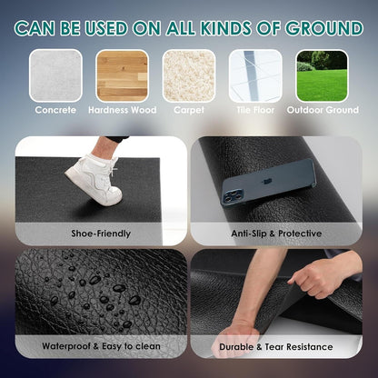 Large Exercise Mat, 8' X 4'X 1/4" Extra Durable Workout Mats for Home Gym Flo...